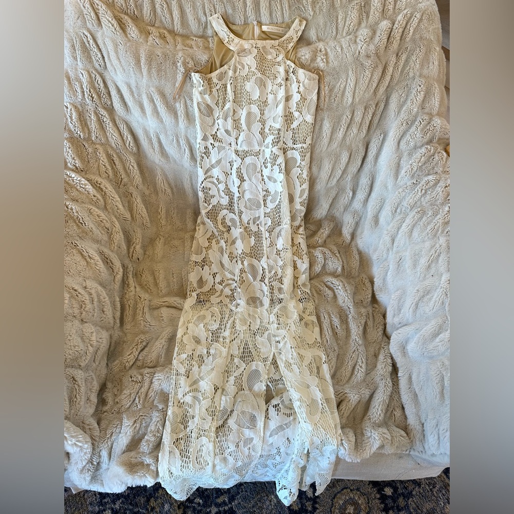 Winona beige/white maxi/midi dress size small (S)